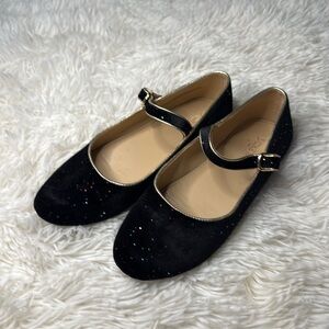 Girls J Crew factory velvet sparkle flats